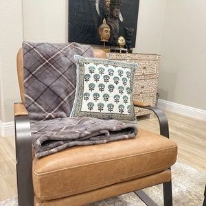 Quilted block print pillow covers